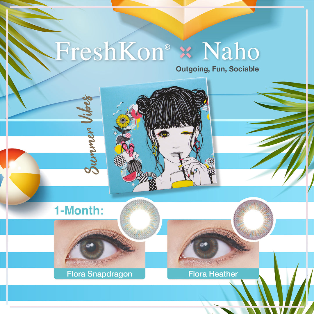 FRESHKON彩色CON|FRESHKON x NAHO SUMMER VIBES 1-Month系列隱形眼鏡|每盒2片♡♡|月拋one Month
