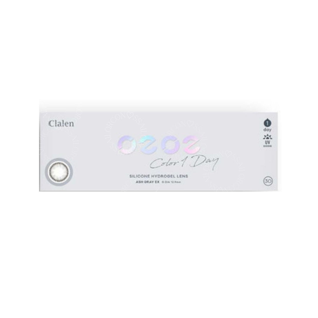 CLALEN彩色CON|CLALEN 1 Day O2O2 Color Ash Gray EX 日拋隱形眼鏡|每盒30片♡♡|日拋one day