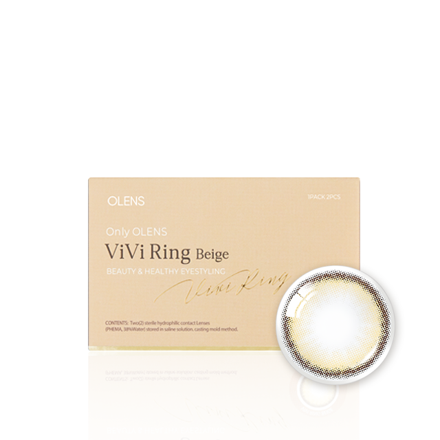 OLENS彩色CON｜Olens Vivi Ring Beige 1 Month 月拋隱形眼鏡｜每盒2片♡♡｜月拋one month