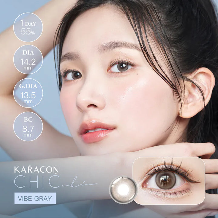 KARACON CHICOLOR 55% 1 day #17 Vibe Brown 慵懶灰｜每盒10片｜日拋 Daycon