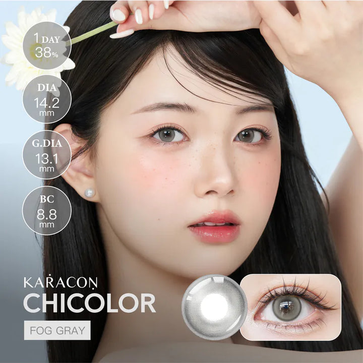 KARACON CHICOLOR 38% 1 day #05 Fog Gray 柔和灰｜每盒10片｜日拋 Daycon