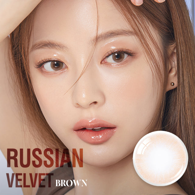 OLENS彩色CON｜Olens Russian Velvet Brown 1 Month 月拋隱形眼鏡｜每盒2片♡♡｜月拋one month