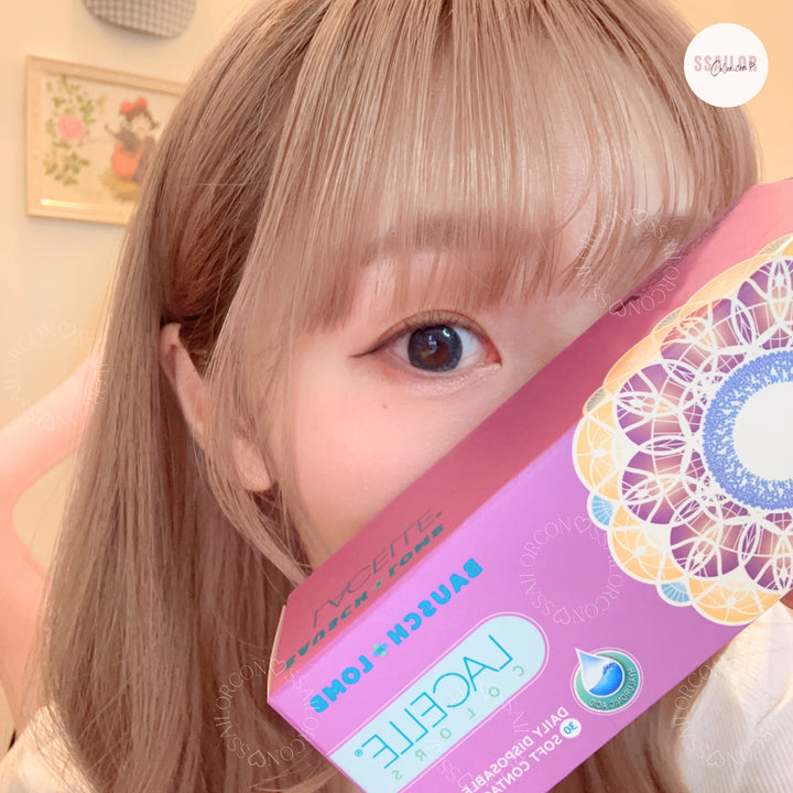 試戴分享 ♡ 四盒以上93折｜博士倫 Bausch+Lomb Lacelle color majestic blue 傲藍 日拋｜每盒30片♡♡