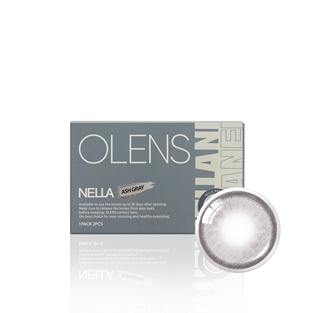OLENS彩色CON｜Olens Nella Ash Gray 1 Month 月拋隱形眼鏡｜每盒2片♡♡｜月拋one month
