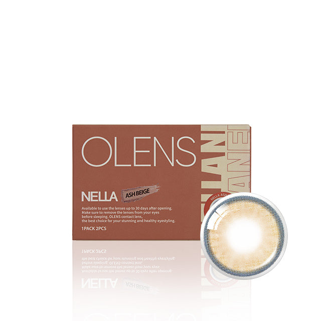 OLENS彩色CON｜Olens Nella Ash Beige 1 Month 月拋隱形眼鏡｜每盒2片♡♡｜月拋one month