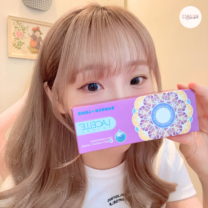 試戴分享 ♡ 四盒以上93折｜博士倫 Bausch+Lomb Lacelle color majestic blue 傲藍 日拋｜每盒30片♡♡