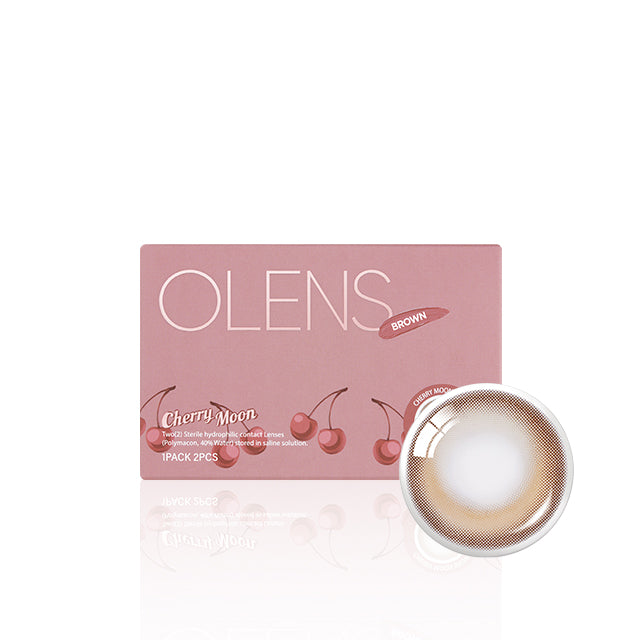 OLENS彩色CON｜Olens Cherry Moon Brown 1 Month 月拋隱形眼鏡｜每盒2片♡♡｜月拋one month