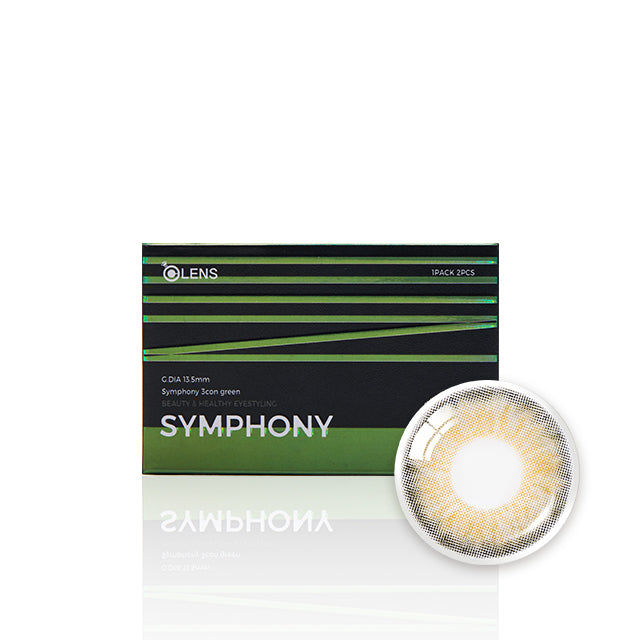 OLENS彩色CON｜Olens Symphony 3Con Green 1 Month 月拋隱形眼鏡｜每盒2片♡♡｜月拋one month