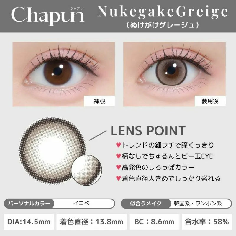 Chapun Nukegake Greige - 規格參數 SSAILORCON