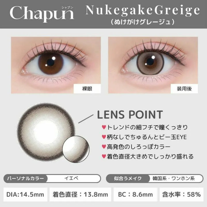 Chapun Nukegake Greige - 規格參數 SSAILORCON