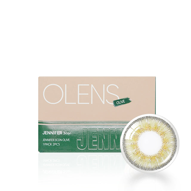 OLENS彩色CON｜Olens Jennifer 3Con Olive 1 Month 月拋隱形眼鏡｜每盒2片♡♡｜月拋one month