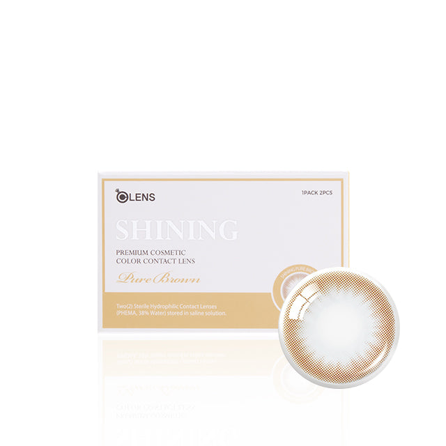 OLENS彩色CON｜Olens Shining Pure Brown 1 Month 月拋隱形眼鏡｜每盒2片♡♡｜月拋one month