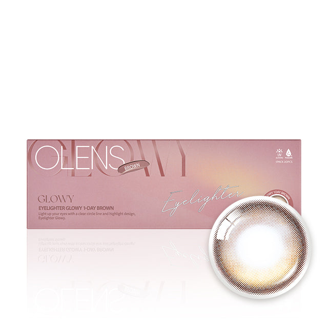 OLENS彩色CON｜Olens Eyelighter Glowy Brown 1 Day 日拋隱形眼鏡｜每盒20片♡♡｜日拋one day