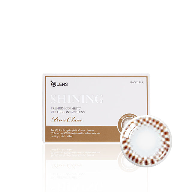 OLENS彩色CON｜Olens Shining Pure Choco 1 Month 月拋隱形眼鏡｜每盒2片♡♡｜月拋one month