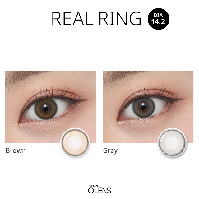OLENS彩色CON｜Olens Real Ring Gray 1 Month 月拋隱形眼鏡｜每盒2片♡♡｜月拋one month