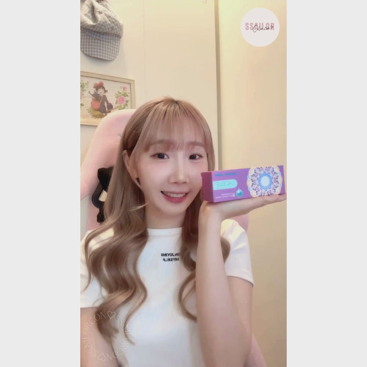 試戴分享 ♡ 四盒以上93折｜博士倫 Bausch+Lomb Lacelle color majestic blue 傲藍 日拋｜每盒30片♡♡